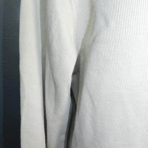 Van Heusen Mens Cream Pull Over Mid Zip Long Sleeve Collard Sweater Size Large - Picture 4 of 6